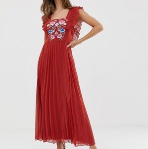 Asos embroidered dress NWT